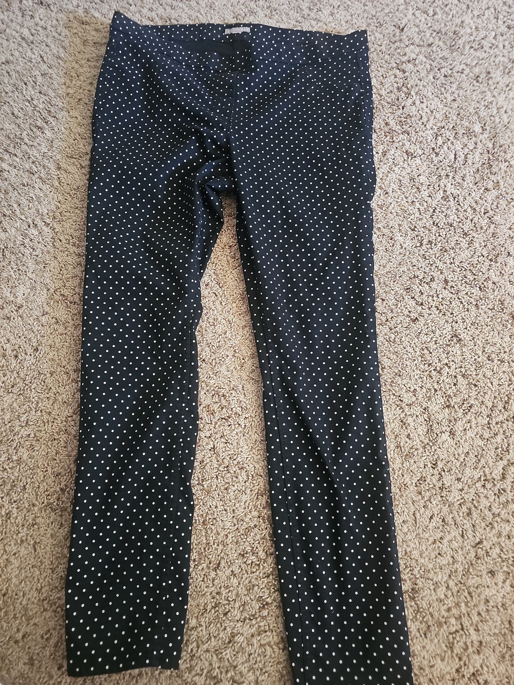 H&M Black Polka Dot Skinny Pull On Pants XL Skinny Pants